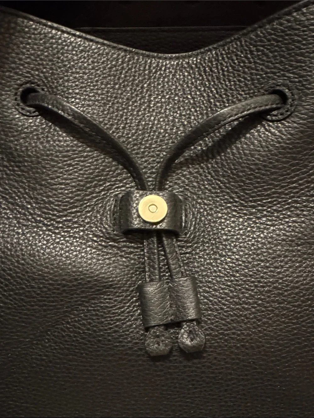 kate spade Black Pebbled Leather Drawstring Backpack - Picture 2 of 4